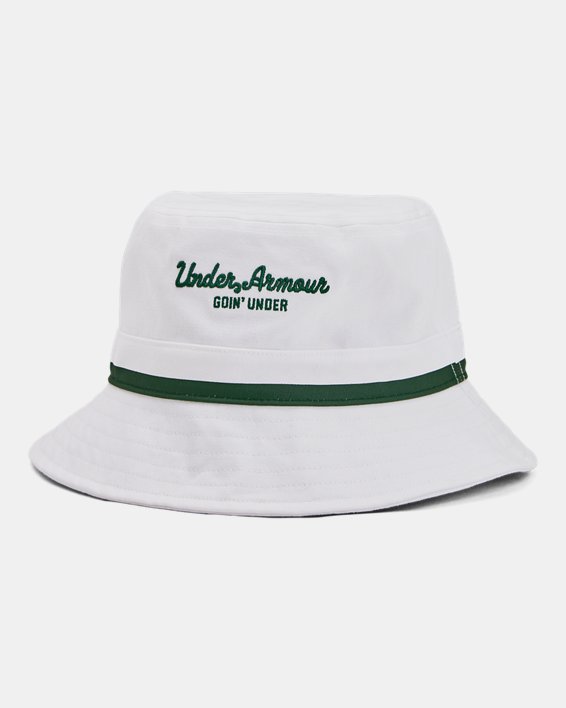 Under Armour Going Under Golf Bucket Hat - White/Green Under Armour Going Under Golf Bucket Hat - White/Green